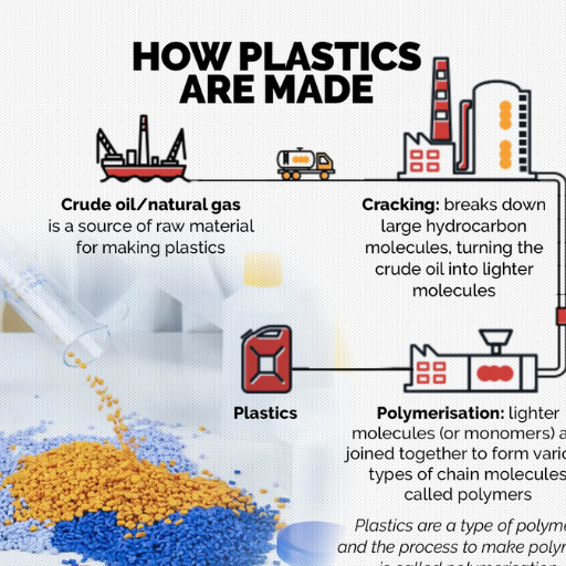 What types of plastic can be made from oil